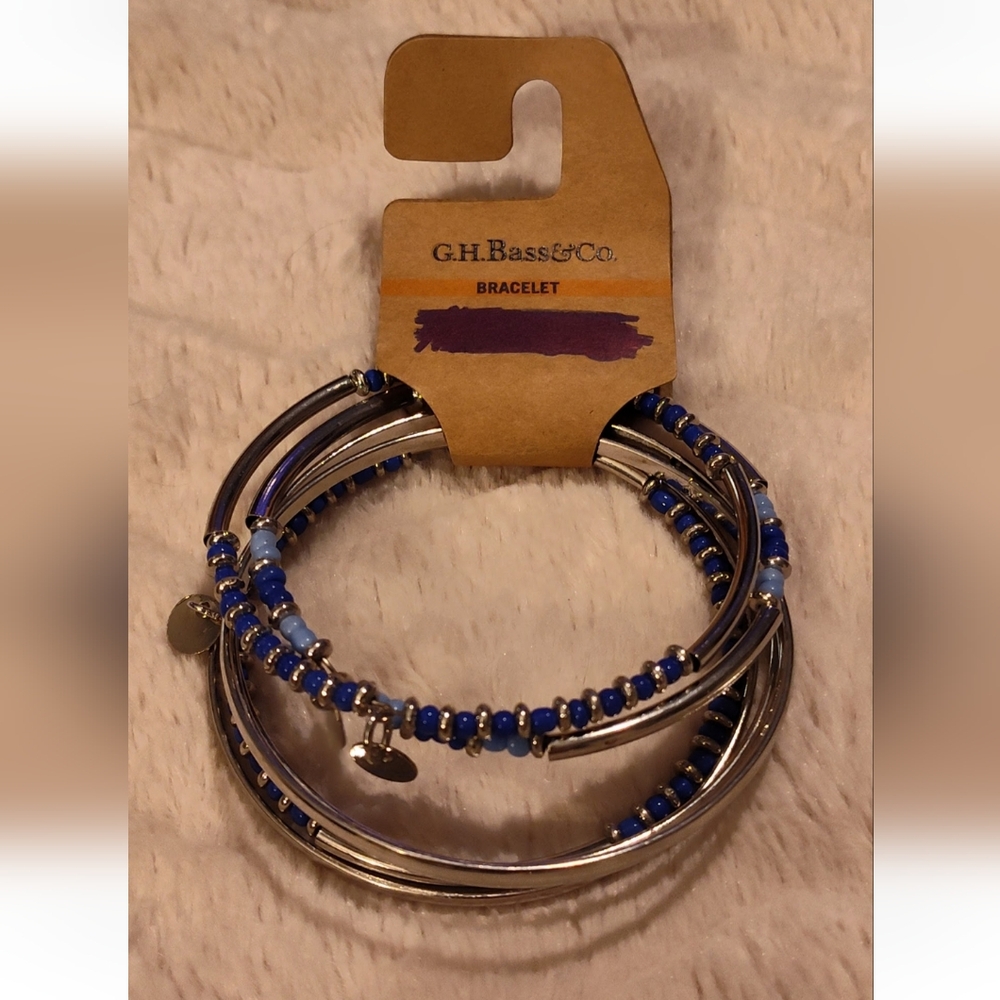 G.H. Bass & Co. Blue and Silver Bracelet Set